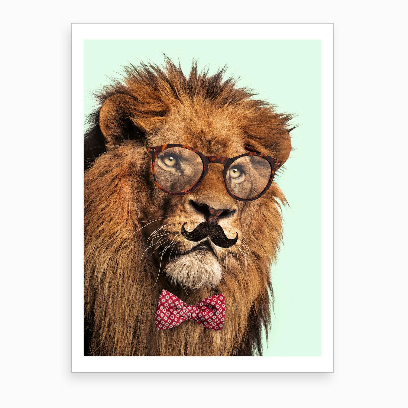 Moustache Lion Art Print by Jonas Loose Fy